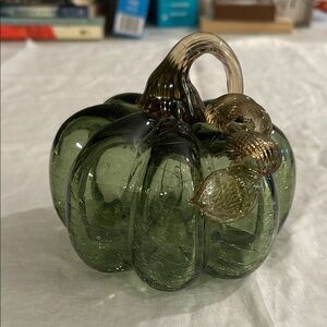 Green Glass Pumpkin Sculpture